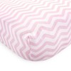 Luvable Friends Baby Girl Fitted Crib Sheet, Pink Chevron Dot, One Size - 3 of 3