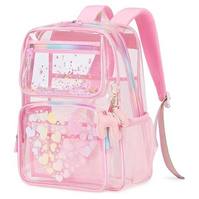 Clear Backpack for School Girls, Heavy Duty Transparent TPU Bookbag, Stadium Approved Clear Backpack for School, Concerts, and Events