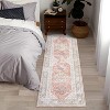 Boho Chic Washable Area Rug - Ultra-Thin Non-Slip Low Profile Indoor Carpet with Oriental Distressed Pattern for Bedroom Nursery Entryway - 2 of 4
