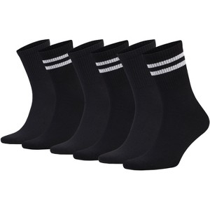 Athletic Sport Crew Running Socks – 6 Pairs, Soft Cotton, Breathable & Moisture-Wicking, Shoe Size 5-10 - 1 of 1