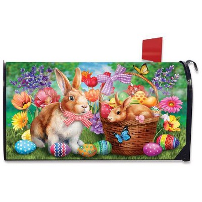 Briarwood Lane Mailbox Cover  - Standard Size - Bunnies and Basket Easter For Easter Mailbox Cover