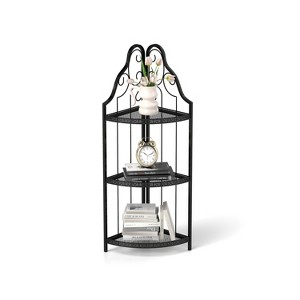 VYNXARIA 3-Tier Corner Open Shelf,Bookcase Freestanding Shelving Unit,Small Space - 1 of 4