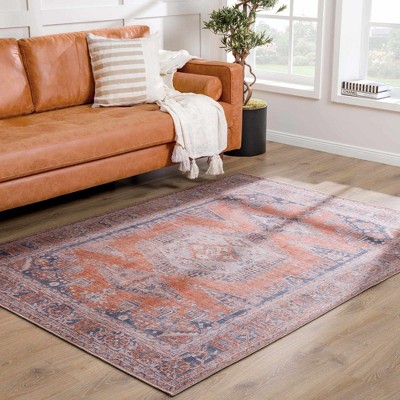 Hauteloom Taber Burnt Orange Washable Rug