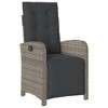 vidaXL Reclining Patio Chair with Footrest Gray Poly Rattan - 2 of 4