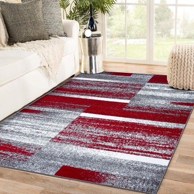 Luxe Weavers Abstract Geometric Red 2x3 Area Rug : Target