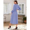 A-Line Dress for Women Fall 2025 Flounce V Neck Pleated Dress Lantern Sleeve Formal Dresses Church Dress - 4 of 4