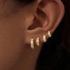 Small Gold Huggie Hoop Earrings Set for Women Men Hypoallergenic 14K Plated Stack Cartilage Earrings, Multiple Piercing - 3 of 4