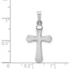 Black Bow Jewelry 14k White Gold Polished Rounded Hollow Cross Pendant - 4 of 4
