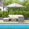 Outsunny 7 Pieces PE Rattan Wicker Patio Furniture Set with Cushion, Sectional Sofa with Adjustable Seat Panel, White - 3 of 4