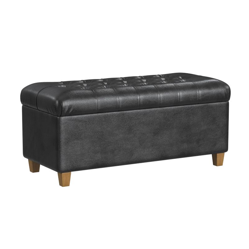 Ainsley Button Tufted Storage Bench Faux Leather - HomePop, 2 of 12