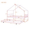 Full/Twin Size House-Shaped Metal Platform Bed Frame with Twin Size Trundle Bed/ Drawers 4S -ModernLuxe - 3 of 4