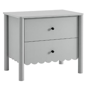 Modway Emmeline Scalloped 2-Drawer Nightstand in Light Gray - 1 of 4