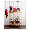 Metal, Wood, and Leather Bar Cart - Gold - Threshold™ - image 4 of 4