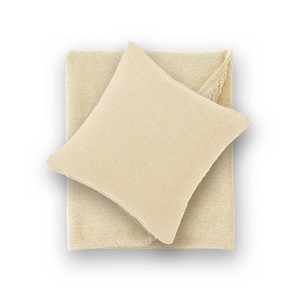 50"x60" Haley Chenille Faux Shearling Throw Blanket and 18"x18" Square Throw Pillow Set - Crescent & Starlight - 1 of 4