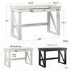 KWPZQEB 47.5¡± Computer Desk, Wood Desk with Drawer, Writing Desk, Industrial Executive Desk, Small Computer Desk for Small Spaces, White - 4 of 4