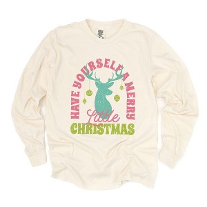 Simply Sage Market Women's Have Yourself A Merry Little Christmas Long Sleeve Garment Dyed Tee - 1 of 4