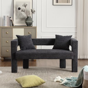 51"Modern Chenille Loveseat Sofa,Comfy Upholstered 2 Seater Sofa With 2 Pillows,Small Loveseat Sofa,Loveseat Couch -Maison Boucle - 1 of 4