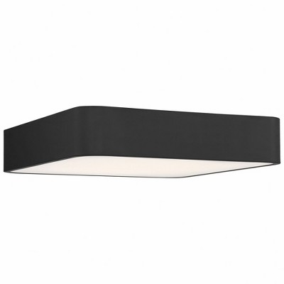 Contemporary White Glass Square LED Flush Mount, 19.75"