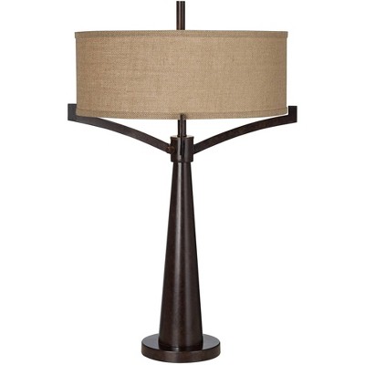 Tremont Bronze Iron Table Lamp with Burlap Shade