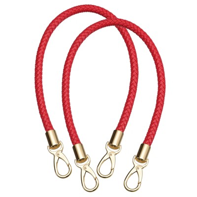 Unique Bargains PU Braided Soft Waterproof Women's Handbag Leather Purse Strap 2 Pcs