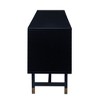 63" Midcentury Modern Media TV Stand Console with Black Frame, Cord Management, and Buffet-Style Top for Living Room - 4 of 4