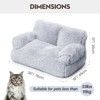 Mewoofun Pet Beds Durable Pet Couch Bed for Cats, Small Dogs, Soft Calming Sofa, with Non Slip Bottom and Washable Design, Gray, 30"*18"*13" - 4 of 4