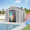 8x8FT Outdoor Storage Shed with Waterproof UV-Resistant PP Panels, HD Windows, Heavy-Duty Structure - Coolbibila - 3 of 4