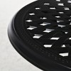 30" Round Patio Dining Table with Umbrella Hole, Antique Cast Aluminum Outdoor Bistro Table Only, Black - 3 of 4