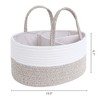 Unique Bargains Handcrafted Odorless Cotton Rope Storage Basket with Handles and Divider 1 Pack - 2 of 4