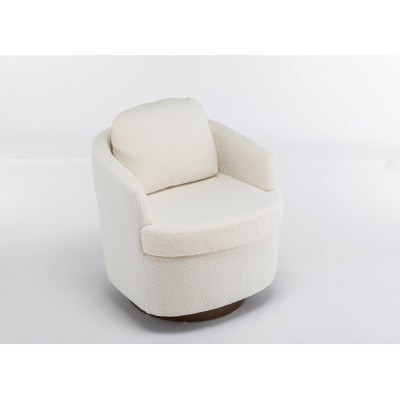 Sofa Chair, Swivel Accent Chair With Cushion, Solid Wood Round Bottom Legs, 360-Degree Armchair Swivel Chairs