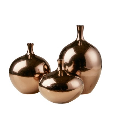 LIVN CO. Mirrored Ceramic Vases 3-Piece Set