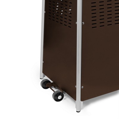Casafield Mocha Pyramid Patio Heater with Dancing Flame and Wheels