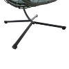 Sapphtopaz Porch Swing Egg Chair Outdoor Wicker Swing Chair Hanging Basket Chair with Cushion and Hanging Stand for Garden, Indoor, Terrace - 2 of 4