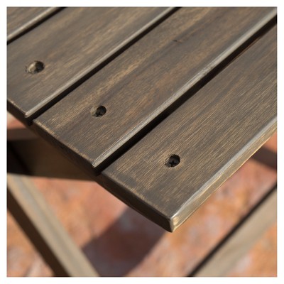 Positano Set of 2 Gray Acacia Wood Foldable Dining Chairs