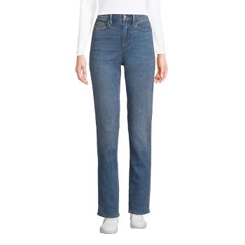 Lands' End Women's Recover High Rise Straight Leg Blue Jeans