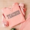 Simply Sage Market Embroidered Teacher Outline Lightweight Garment Dyed Sweatshirt - 3 of 4