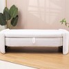 Celeste 57" Teddy Upholstered Fabric Look Storage Large Benches with Function Lift Top Storage Bench for Bedroom-Maison Boucle - 3 of 4