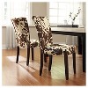 Set of 2 Quinby Parson Dining Chair Wood Brown Cowhide - Inspire Q - image 2 of 4