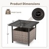 Costway Rattan Wicker Steel Side Table Outdoor Furniture Deck Garden Patio Pool Black/Gray/Brown - 3 of 4