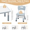 Kids Table and 4 Chairs Set with Graffiti Desktop, Height Adjustable Toddler Table and Chairs Set - 3 of 4