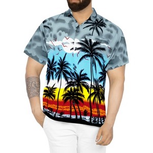 LA LEELA Mens Hawaiian Shirts Short Sleeve Button Down Shirt Men's Vacation Shirts Summer Beach Casual Tropical Shirts for Men Funny - 1 of 4