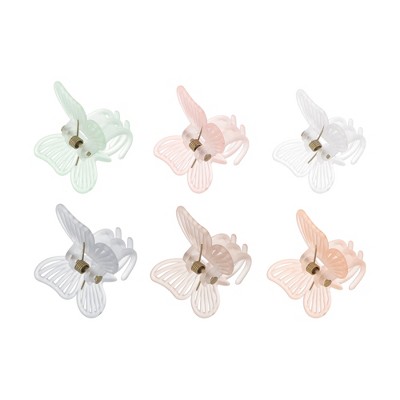 Unique Bargains Fashion Butterfly Small Clip Multicolored 6 Pcs