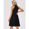Allegra K Women's Summer Tie Halter Neck Sleeveless Cocktail Pleated Dress - 4 of 4