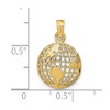 Black Bow Jewelry 14k Yellow Gold 13mm Concaved Globe Pendant - 3 of 4