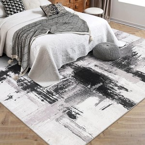 Garvee Modern Abstract Non-Slip Area Rug - Machine Washable, Soft Low Pile, Stain Resistant Carpet for Dining, Living Room, and Bedroom Use - 1 of 4