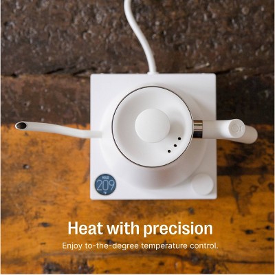 Matte White Stainless Steel Electric Gooseneck Kettle 0.9L