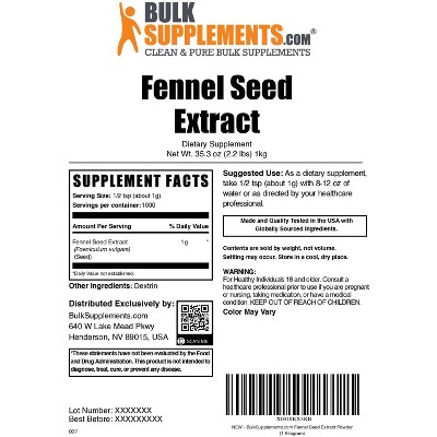 BulkSupplements Fennel Extract Powder