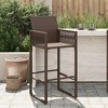vidaXL Garden Bar Stool Brown PE rattan, powder-coated steel Standard - 2 of 4
