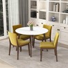 NicBex 43" Modern Round Dining Table for 4 Seaters,Kitchen Table with Wood Tabletop for Kitchen,Brown/White Brown - 2 of 4