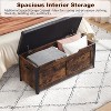 Retro Storage Bench, Wooden Chest with Safety Hinges, Entryway Ottoman, 300 lb Weight Limit, for Living Room, Bedroom, Simple Setup - 4 of 4